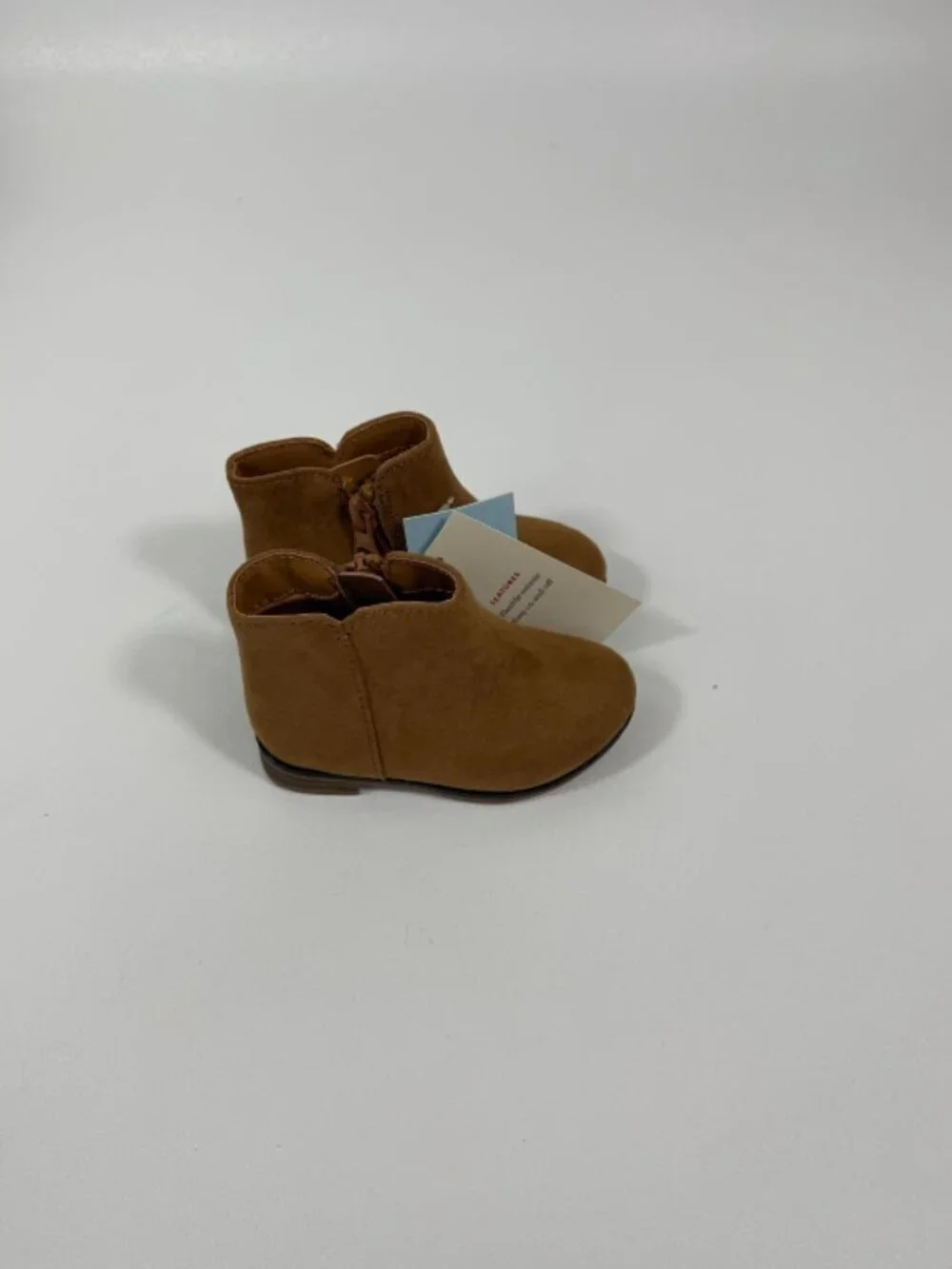 Cat & Jack Suede Cognac Penelope Zipper Boots Sz 5